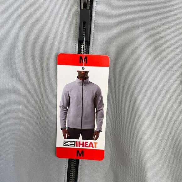NEW 32 Degrees Heat Men's M Gray Full-Zip Windbreaker Jacket - Picture 9 of 9